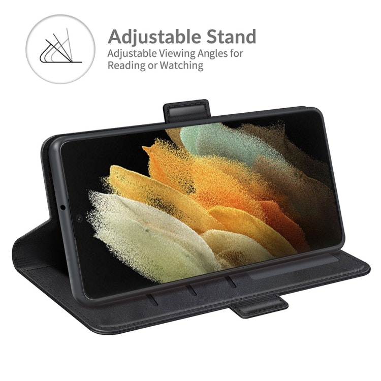 Samsung S22 Ultra - Solid® Klassiskt Läder Fodral Svart