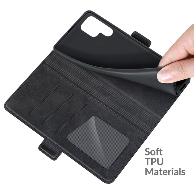 Samsung S22 Ultra - Solid® Klassiskt Läder Fodral Svart