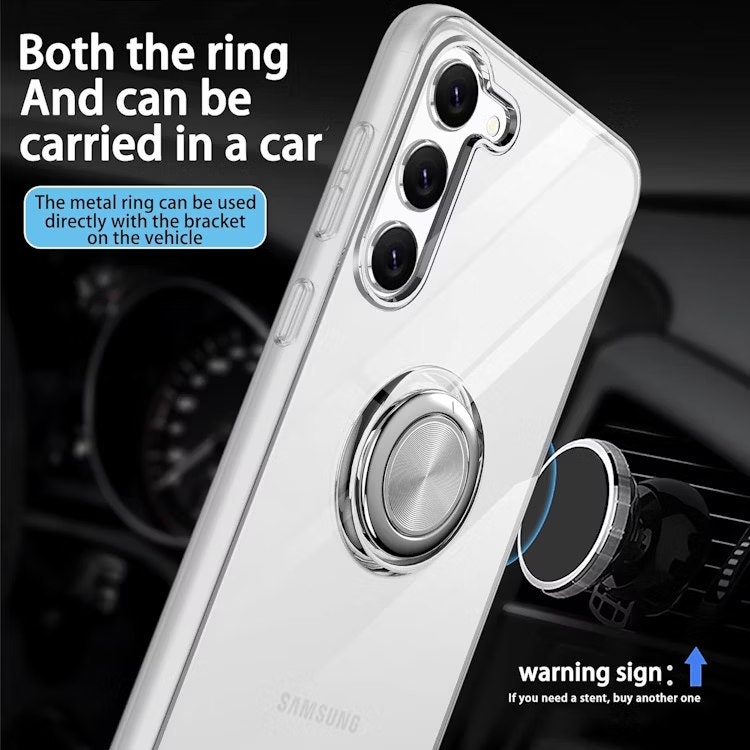 Samsung S24 - Stötdämpande Transparent Silikonskal Ringhållare Solid®