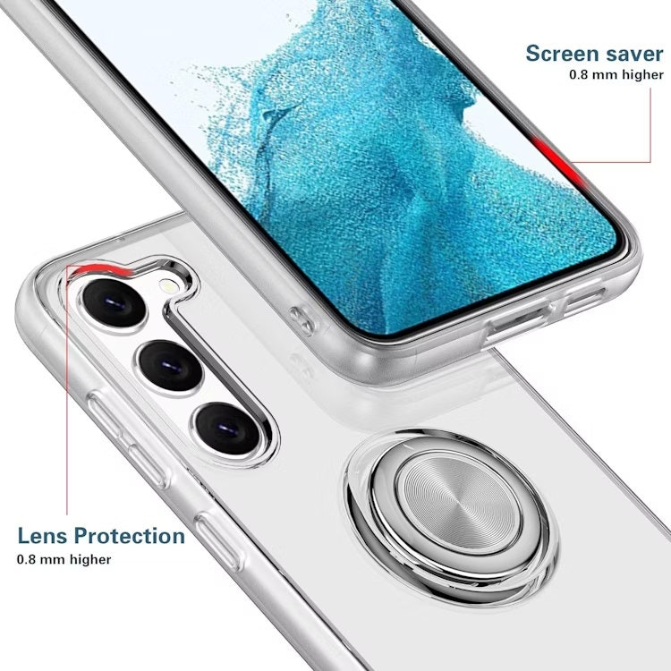 Samsung S24 - Stötdämpande Transparent Silikonskal Ringhållare Solid®
