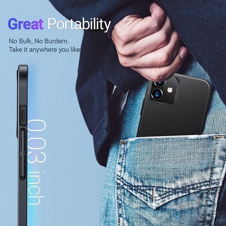 iPhone 11 - Ultratunt Stöttåligt Skal Gummibelagt Mattsvart