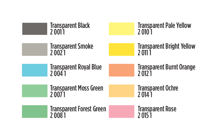 Com-Art Kit F Transparent Secondary Färgkit färgkarta