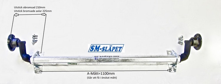 Axel och kulkoppling till släpvagn. AL-KO  AXEL 750 KG (Komplett kit för ombyggnation)