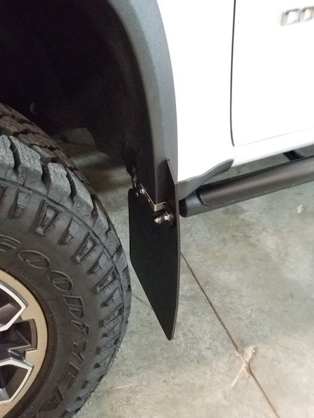 Closeup on Colorado mud flaps