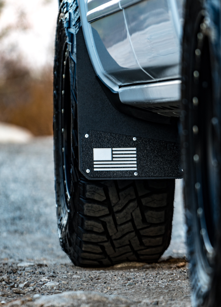 Amercian flag logo printed on mud flaps
