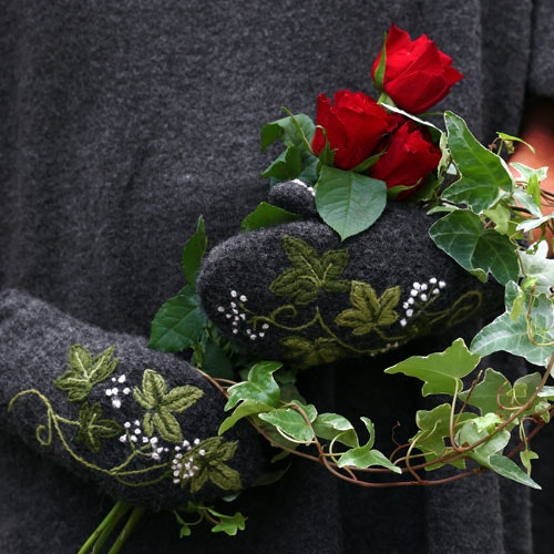 DIY-kit Broderade ullvantar Murgröna