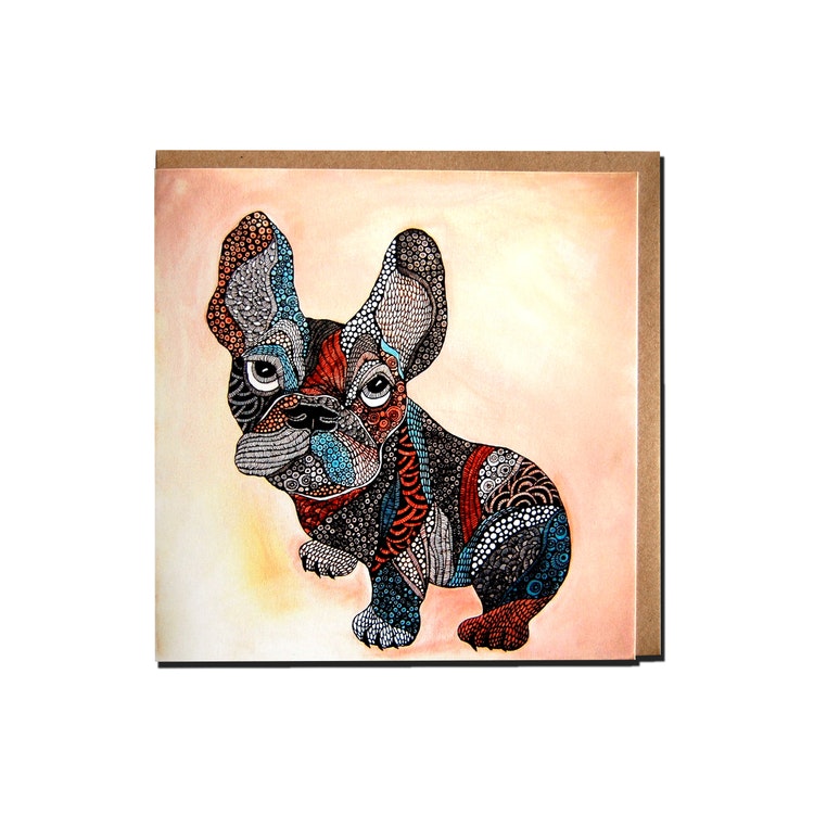 Art card "French bulldog" illustration Anna Strøm