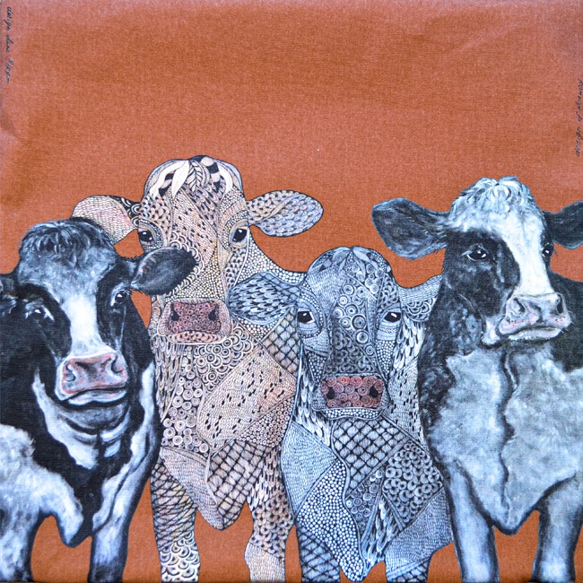 Cushion cover "Cows " by Anna Strøm