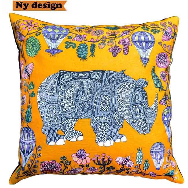 Cushion cover "Rhino" yellow by Anna Strøm