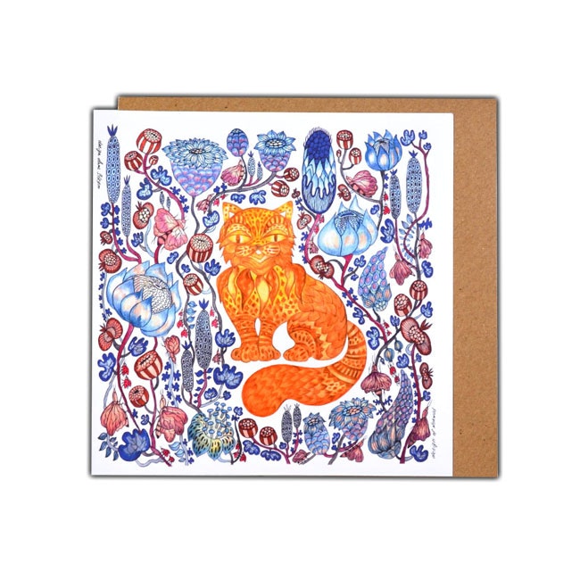 Art card "The Cat" illustration Anna Strøm