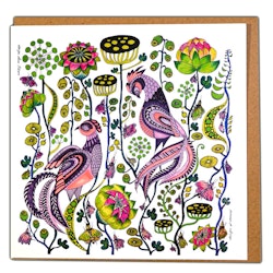 Art card "Pheasants" illustration Anna Strøm
