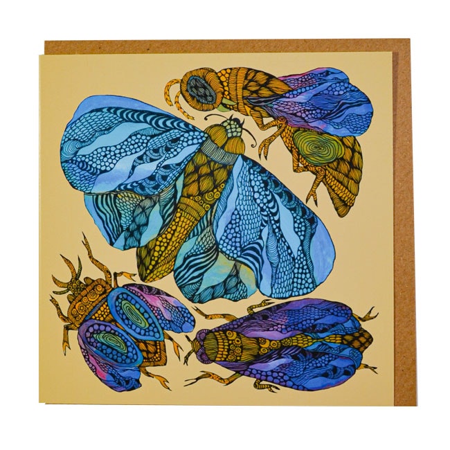 Art card "Insects" illustration Anna Strøm