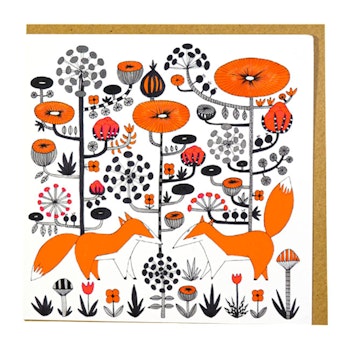Art card “Kind Foxes” Fabelskog