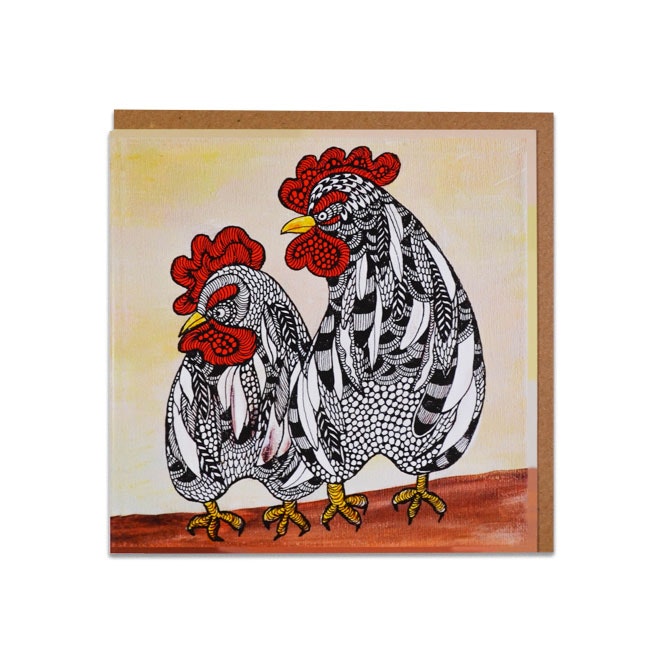 Art card "Hens" by Anna Strøm