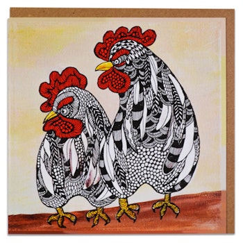 Kunstkort “ Høner ”