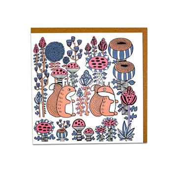 Art card "Fussy Squirrels" Fabelskog