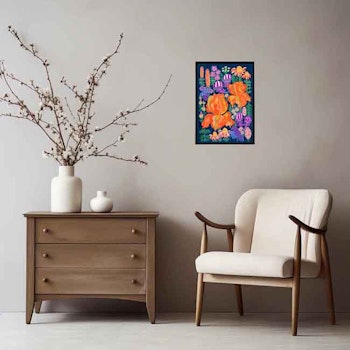 Kunsttrykk  A3 "Magic Garden blue"