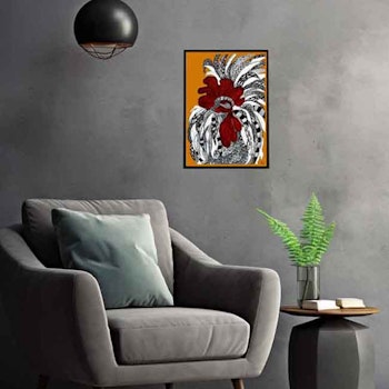 Kunsttrykk  A3 "Rooster"