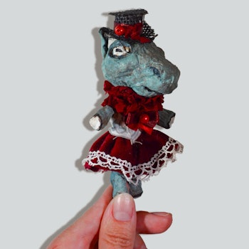 Spun Cotton Ornament, Hippopo#140