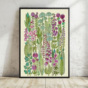 Kunsttrykk  A3 "Magic Garden yellow"