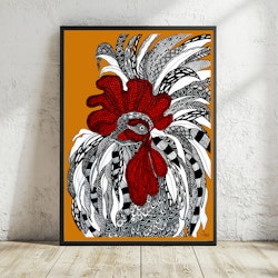 Kunsttrykk  A3 "Rooster"