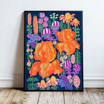 Kunsttrykk  A3 "Magic Garden blue"