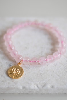 Bracelet Lotus Rose Quartz Medium