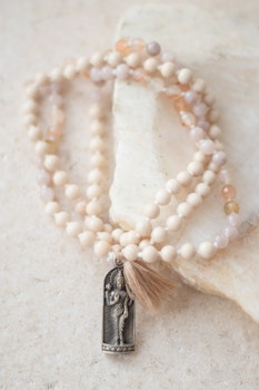 Quan Yin Riverstone Mala Necklace