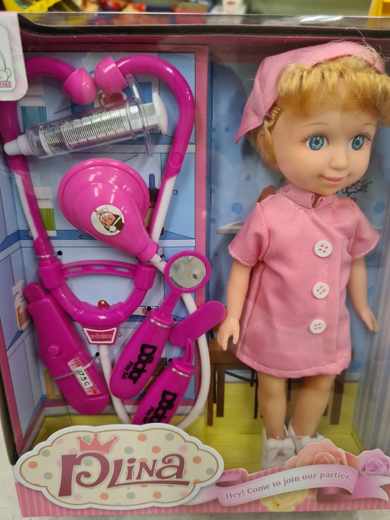 Doll Plina läkare 26 cm med tillbehör