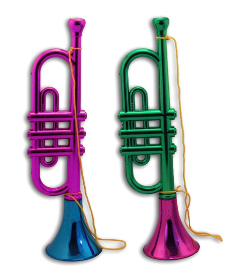 Trumpet 2-färgad metallic diverse flera gånger - ca 33cm