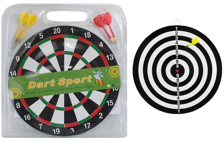 Dartspel med 4 pilar ca 29 cm Ø