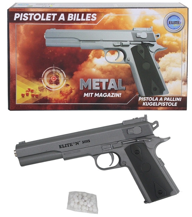 METALL bollpistol med magasin max 0,5 Joule ca 25 cm - 30% på alla  leksaker! Alltid snabb leverans! Fidget toys,Pop its,Jelly