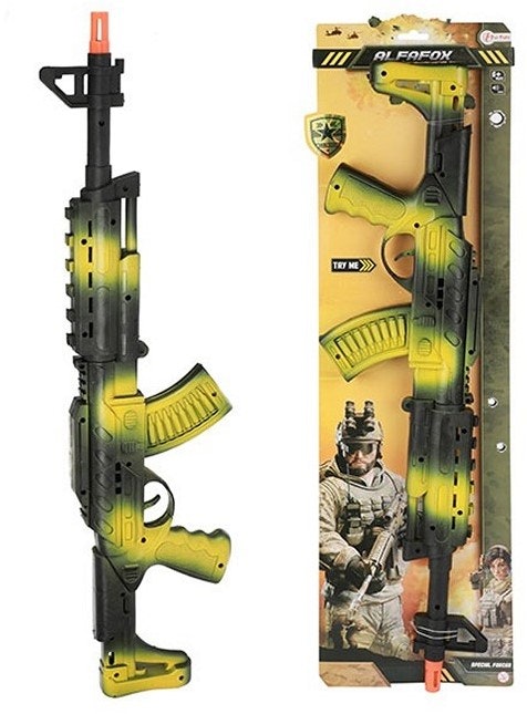 LEKSAKS ARMY RATTLE GUN AK47 GRUN 61CM