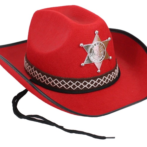 Cowboyhatt för barn röd