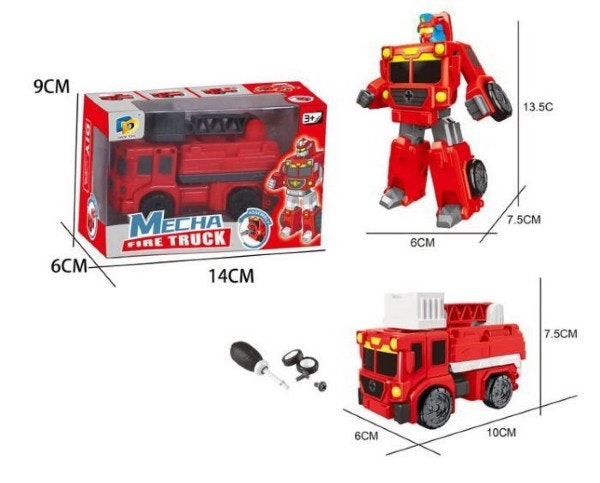 Brandbil som kan omvandlas till robot| 14x6x8,5 | W/B - Billiga leksaker  och bra kvalitet| Handla tryggt online | Prisgarant