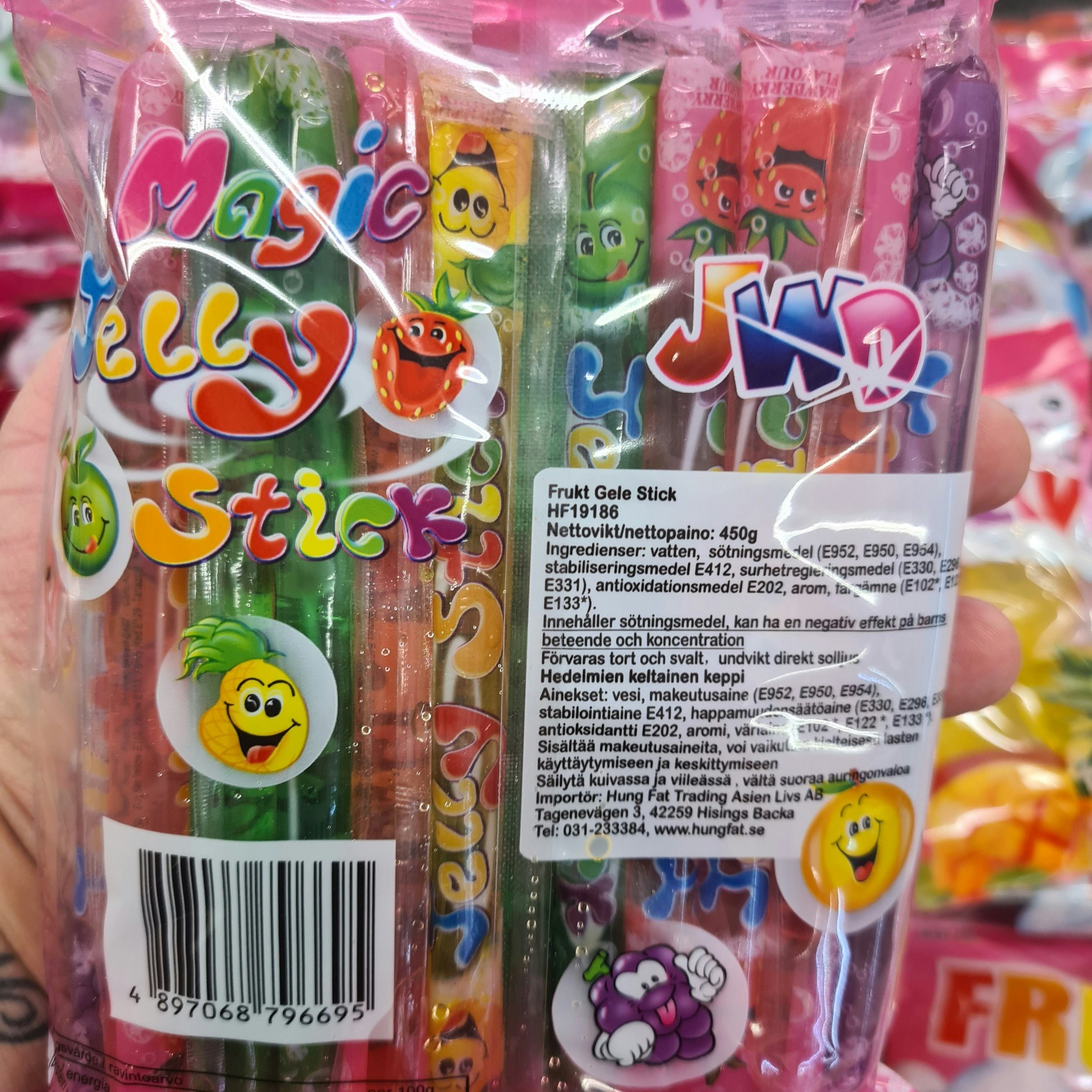 Jelly Sticks med blandad fruktsmak 450 g