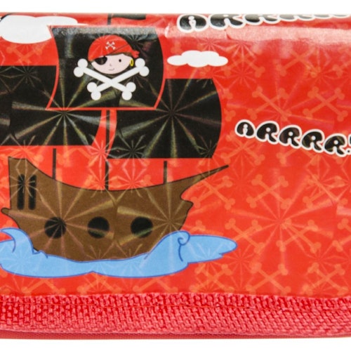 plånbok pirater röd 12 cm