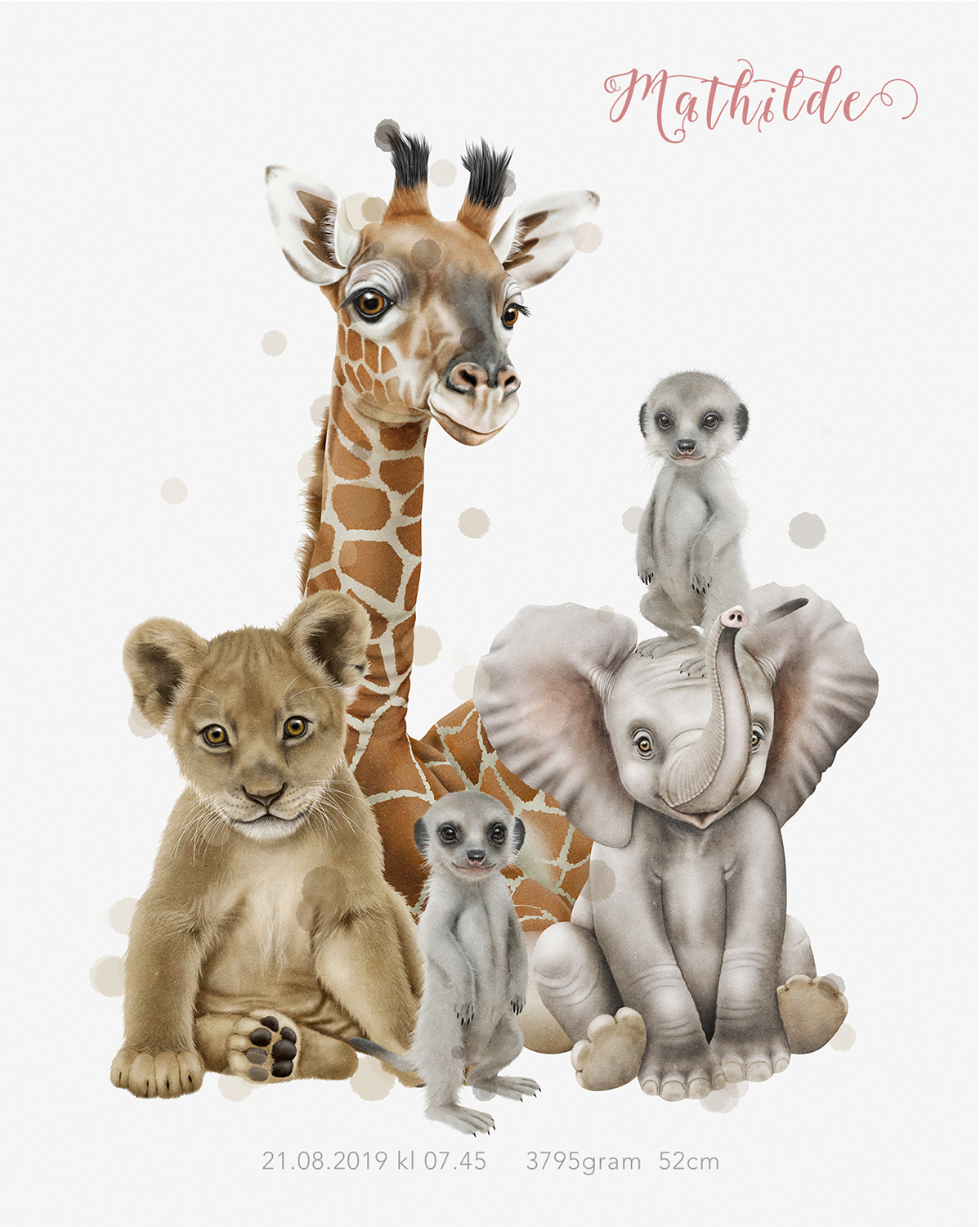 Dyrene i Afrika fødselsplakat