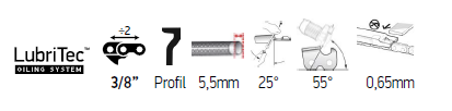 Sågkedja 3/8 1,6mm - PowerCut 70-Series EXL