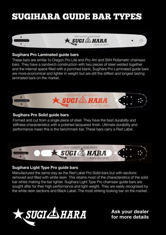 Svärd 15" till  36" 3/8 1,5mm (0.058) D009 - SUGIHARA Light Type Pro