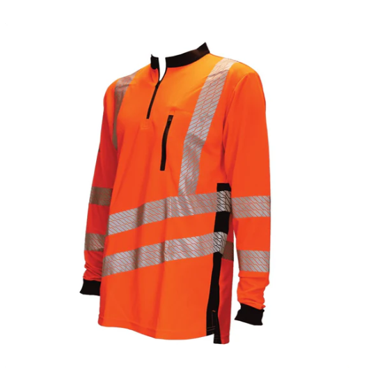 T-shirt långärmad orange med varsel reflex - TreeHog