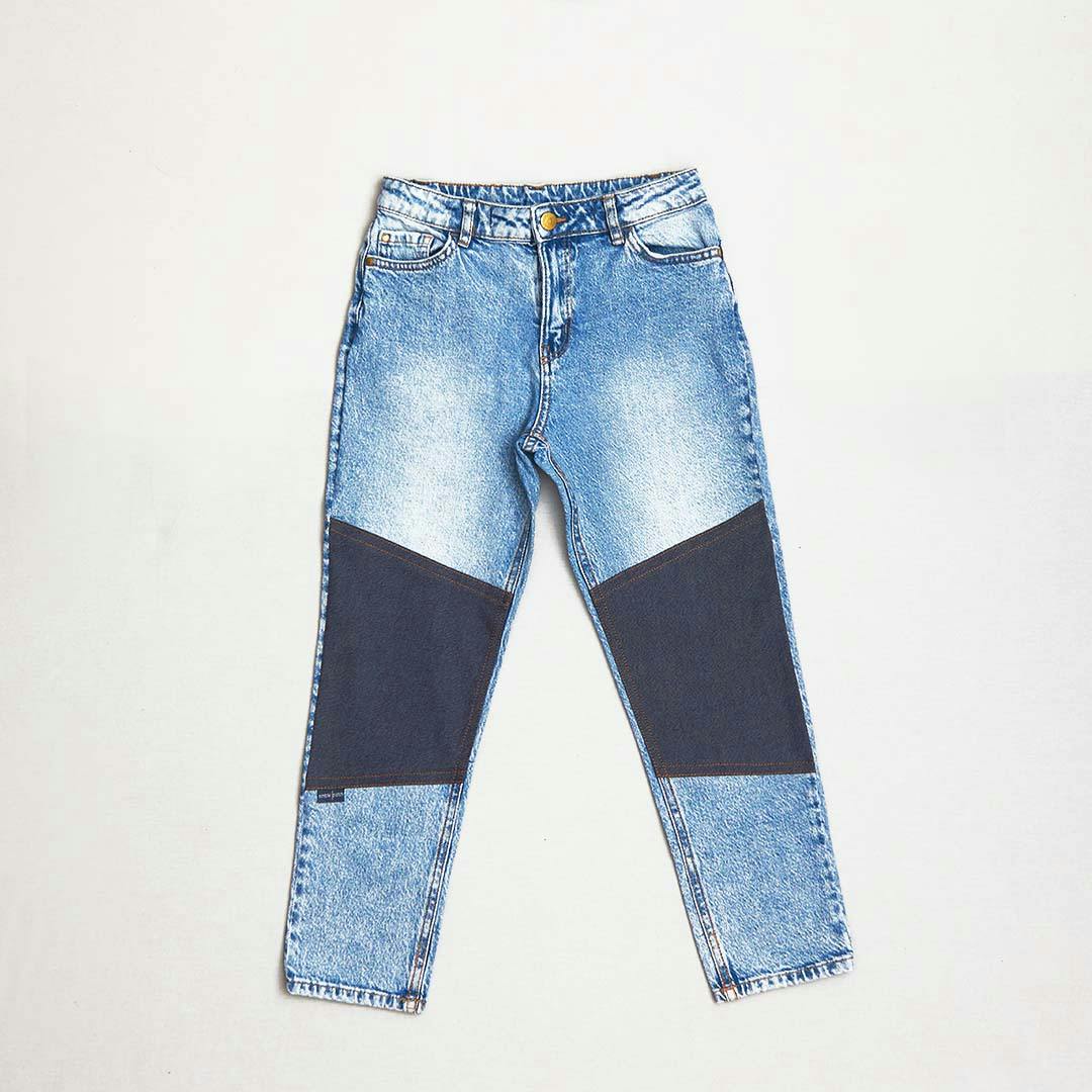 Slitstarka jeans, Regular fit, Stl 134, Lindex