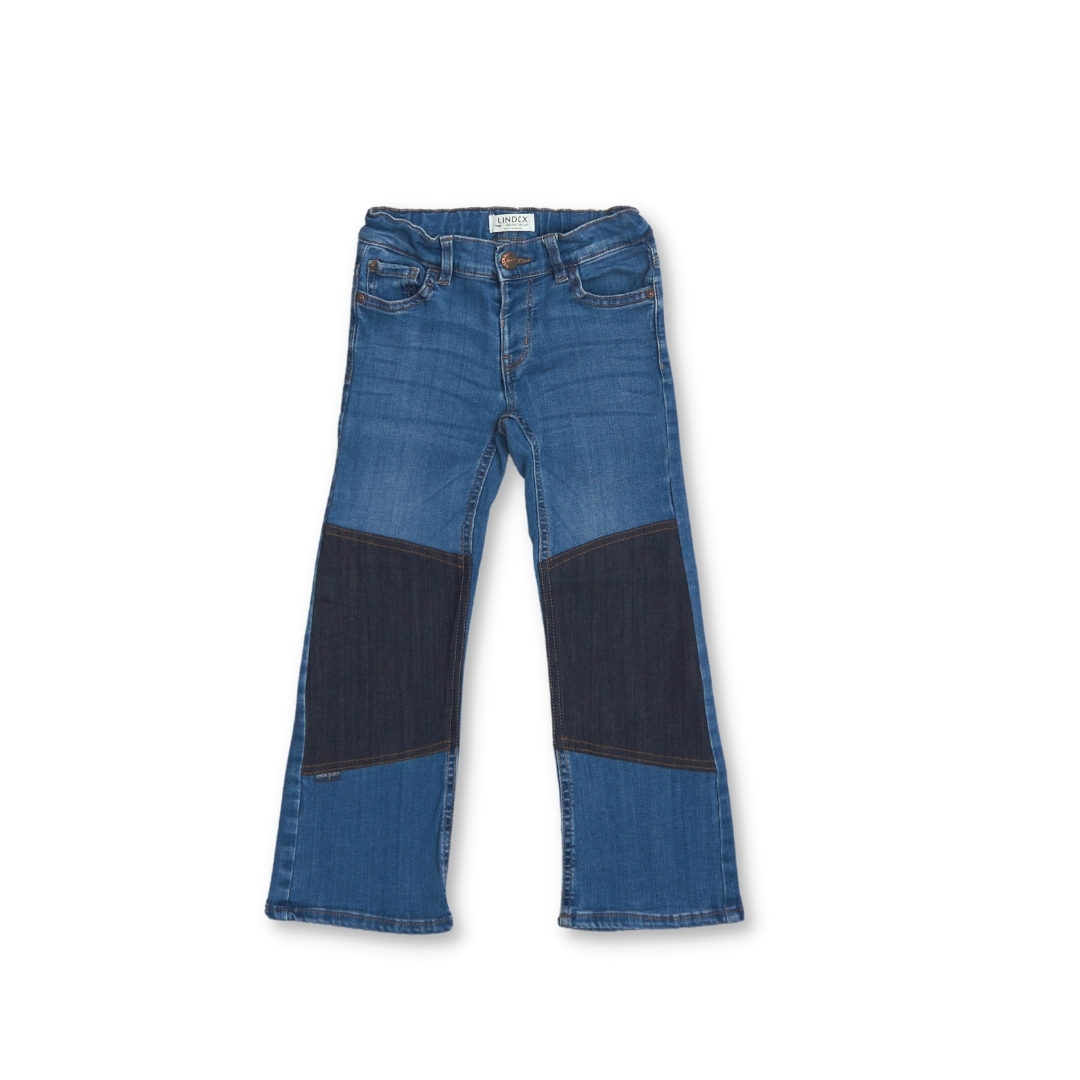 Slitstarka utsvängda jeans, Slim fit, Stl 116, Lindex