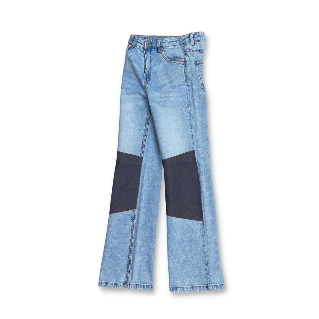 Slitstarka utsvängda jeans, Regular fit, Stl 146
