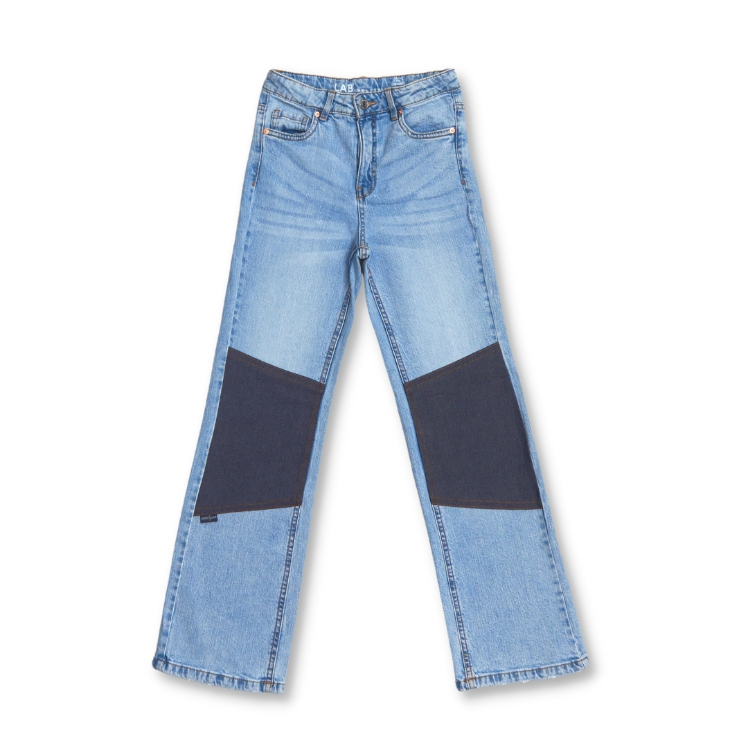 Slitstarka utsvängda jeans, Regular fit, Stl 146, Kappahl