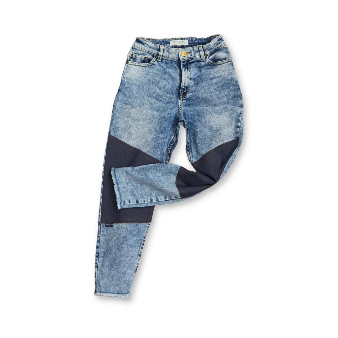 Slitstarka jeans med hög midja, Regular fit, stl 134, Lindex