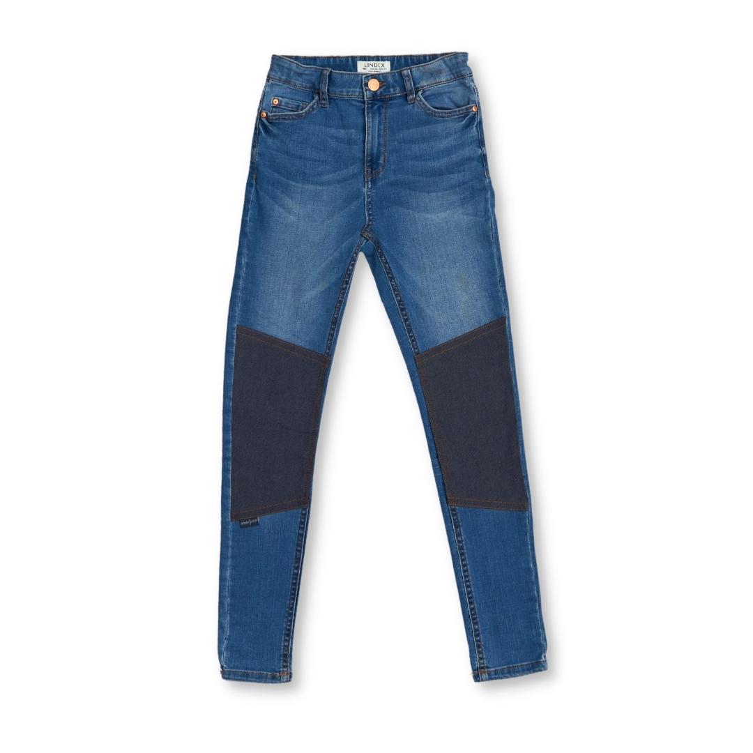 Slitstarka slim fit jeans med hög midja, Stl 146, Lindex