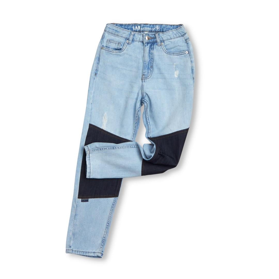 Slitstarka jeans, Relaxed fit och hög midja, Stl 140, Kappahl