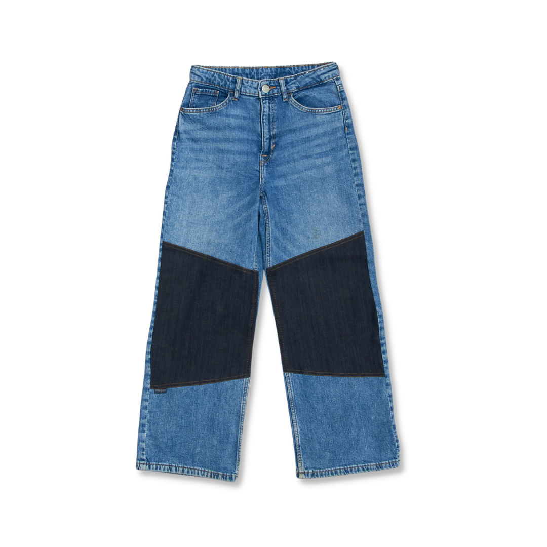 Slitstarka jeans, Lös modell med hög midja, Stl 140, H&M