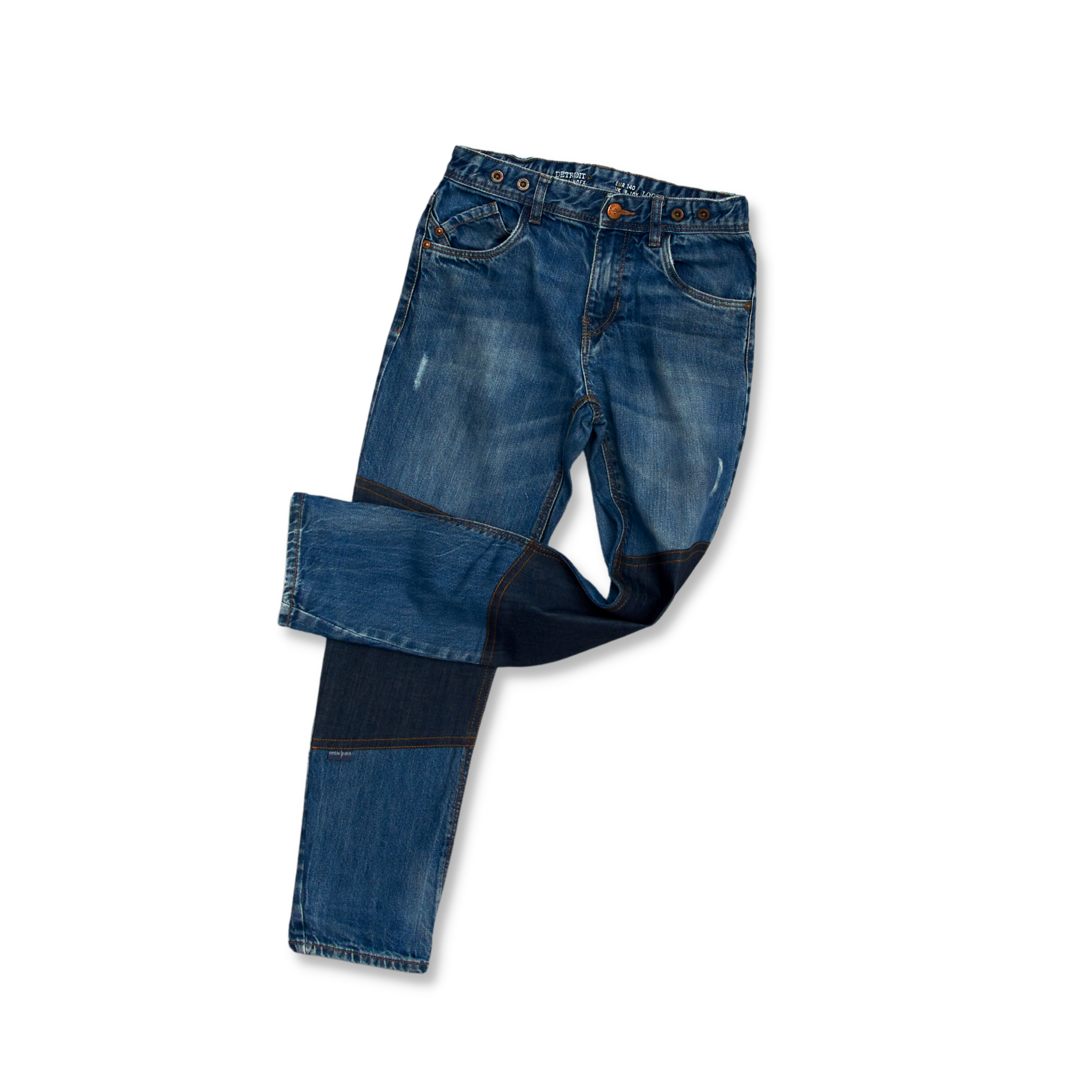 Slitstarka jeans i lös modell, Loose fit, stl 140, Lindex